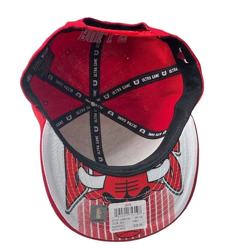 Chicago Bulls Ultra Game NBA Red Snapback Hat Cap Adult‎ OSFM